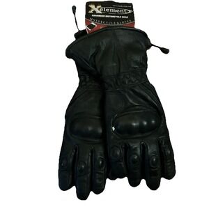 Xelement XG-815 Men's Black Leather Motorcycle Winter Gloves Small Waterproof